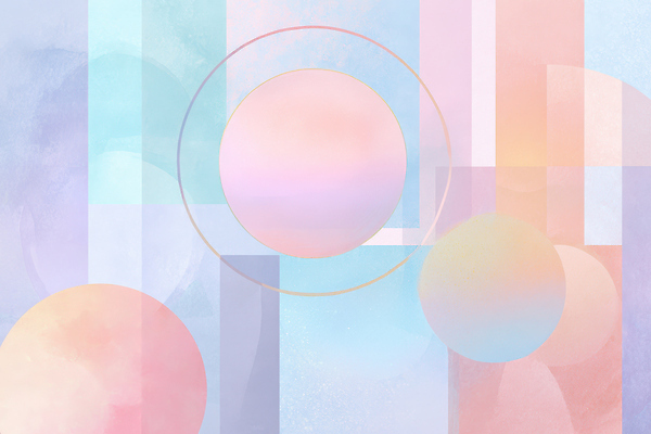 JPG 디자인 감정 예술 컬러 백그라운드 일러스트 형상 장식 평화 사각형 감상 원형 편안함 벽화 부드러움 조화 파스텔톤 지오메트릭 국내일러스트 AI일러스트 AI콘텐츠 도형 컨셉 감각 그림 파일형식