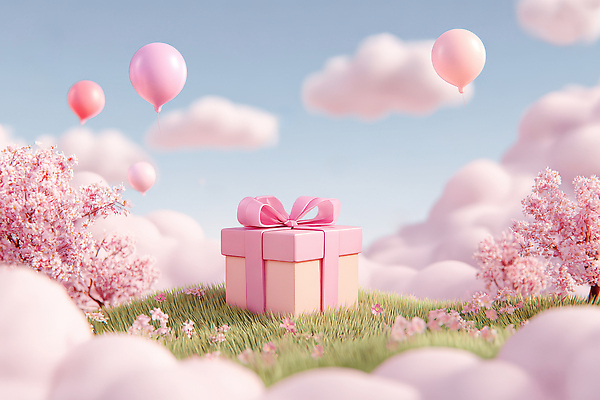 JPG 나무 편집이미지 꽃 분홍색 자연 하늘 선물 풍경 잔디 축제 봄 기쁨 휴일 풍경화 이미지편집 AI컴퓨터그래픽 AI콘텐츠 식물 계절 감정 컬러 그림 생태계 파일형식