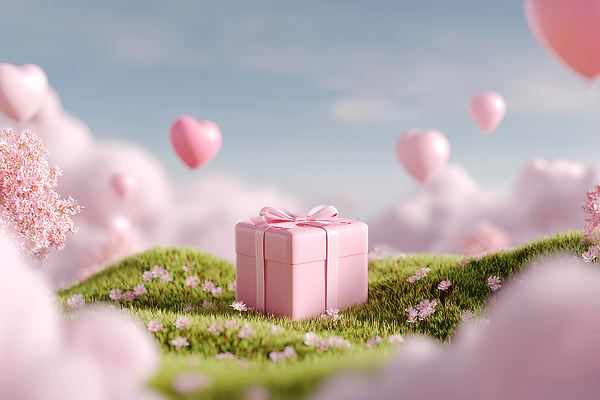 JPG 편집이미지 꽃 행복 분홍색 자연 선물 사랑 풍경 초원 상자 기쁨 꿈 하트 소식 풍선 이미지편집 AI컴퓨터그래픽 AI콘텐츠 모양 식물 감정 컬러 생태계 파일형식