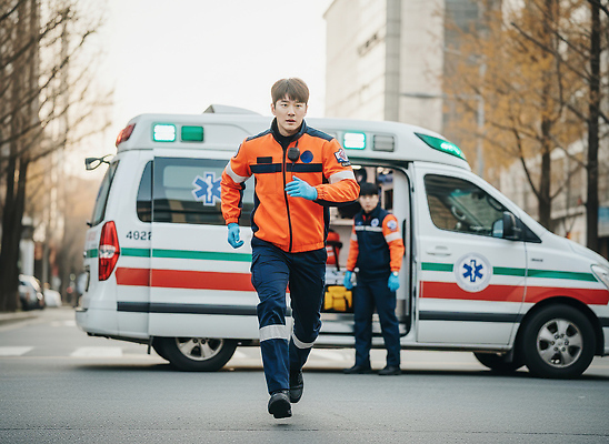 JPG 편집이미지 도로 환자 도시 표어 구출 구급차 구조원 긴급상황 응급구조대 응급치료 의료성형뷰티 편집실사 AI인물포토 AI콘텐츠 직업 길 의학 교통시설 자동차 치료 긴급 도움 CG 파일형식 AI포토