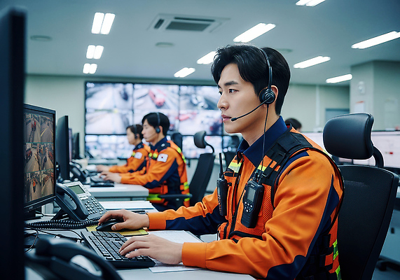 JPG 편집이미지 협력 안전 구조원 긴급전화 응급구조 통신장비 의료성형뷰티 편집실사 AI인물포토 AI콘텐츠 직업 장비 응급 CG 통화 파일형식 AI포토