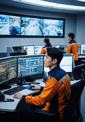 JPG 편집이미지 도로 교통 통신 자동차 협력 기술 안전 일상 모니터 직원 감시카메라 반응 의료성형뷰티 편집실사 AI인물포토 AI콘텐츠 길 육상교통 교통시설 라이프 컴퓨터 카메라 CG 파일형식 AI포토