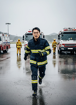 JPG 편집이미지 안전 긴급 구출 구급차 소방관 연습 화재 긴급출동 위기 의료성형뷰티 구호활동 편집실사 AI인물포토 AI콘텐츠 자동차 도움 구조원 소방 사건 CG 출동 파일형식 AI포토
