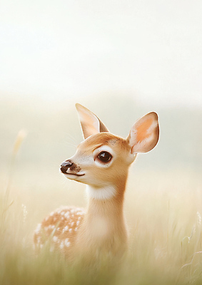 JPG 동물 편집이미지 포유류 자연 사슴 초원 햇빛 고요 아기 숲 뷰티풀 편집실사 AI컴퓨터그래픽 AI콘텐츠 사람 태양 CG 생태계 파일형식