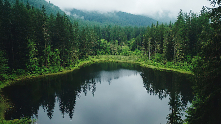 JPG 나무 편집이미지 호수 자연 생명 풍경 초록색 물 반사 평화 고요 탐험 안개 시골 숲속 숲 편집실사 AI포토 AI콘텐츠 자연요소 식물 컬러 컨셉 날씨 CG 생태계 파일형식