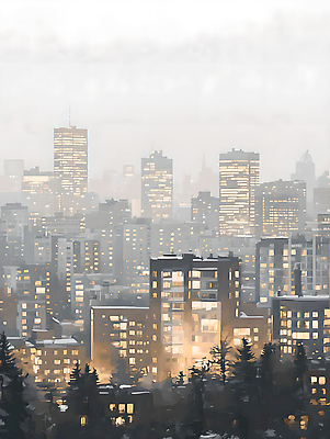 JPG 나무 겨울 야경 일러스트 하늘 조명 아파트 풍경 빌딩 야외 빛 안개 도시 신비 국내일러스트 AI일러스트 AI콘텐츠 식물 계절 컨셉 날씨 주택 건물 야간 파일형식 풍경_경치