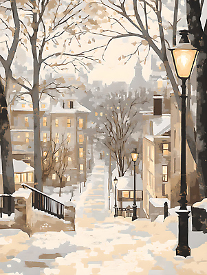 JPG 나무 겨울 가로등 일러스트 자연 아침 조명 거리 주택 풍경 계단 도시 보행자 조용 오후 국내일러스트 AI일러스트 AI콘텐츠 주간 식물 계절 공공시설 건물 생태계 파일형식