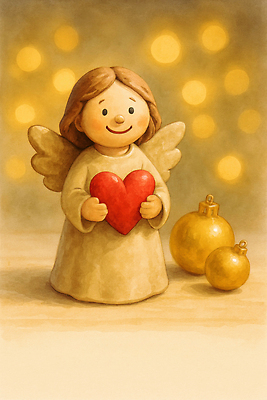 JPG 기념일 예술 백그라운드 크리스마스 일러스트 천사 사랑 장식 인테리어 조각상 귀여움 축제 희망 기쁨 하트 편안함 색감 창의성 국내일러스트 AI일러스트 AI콘텐츠 모양 디자인 감정 컨셉 이벤트 조형물 감각 파일형식