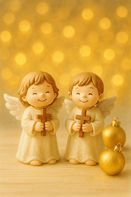 JPG 행복 종교 인형 백그라운드 십자가 크리스마스 일러스트 천사 조명 웃음 장식 우정 기쁨 기념품 Smiling 국내일러스트 AI일러스트 AI콘텐츠 기념일 감정 표정 친구 오브젝트 파일형식