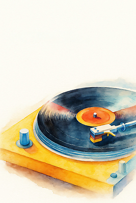 JPG 음악 컬러 일러스트 소리 음악감상 장비 레코드 빈티지 그림 복고 회전 재생 아날로그 감성 턴테이블 명화 색감 플레이어 차분 국내일러스트 AI일러스트 AI콘텐츠 컨셉 문화예술 감상 음반 파일형식