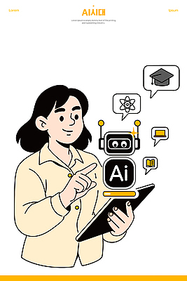학생 여자 교육 과학 일러스트 미래 기술 실험 대화 학습 태블릿 디지털 교양 정보 발전 로봇 온라인 소통 혁명 AI_인공지능 국내일러스트 AI파일 컨셉 말하기 사람 전자제품 스마트기기 파일형식 벡터