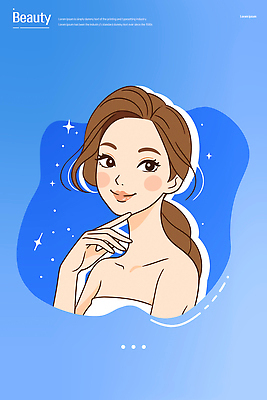 손 여자 포즈 백그라운드 일러스트 미소 파란색 화장 뷰티 화장품 매력적 자신감 상품 알림 모던 화사함 뷰티풀 스타일 국내일러스트 AI파일 감정 컬러 컨셉 표정 사람 신체부위 파일형식 벡터