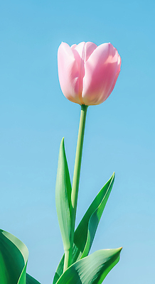 식물 계절 꽃 컬러 날씨 CG 생태계 파일형식 튤립 분홍색 하늘 자연 뷰티풀 봄 잎 청명 화창 생명 정원 편집이미지 편집실사 JPG