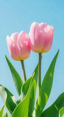 식물 계절 꽃 컬러 태양 CG 생태계 냄새 파일형식 튤립 분홍색 하늘 햇빛 자연 식물원 봄 향기 잎 뷰티풀 야외 정원 편집이미지 편집실사 JPG