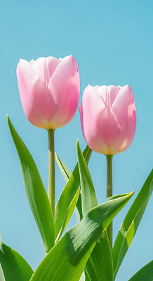 식물 계절 꽃 컬러 CG 생태계 파일형식 튤립 분홍색 자연 하늘 정원 봄 뷰티풀 풍경 생명 잎 편집이미지 편집실사 JPG