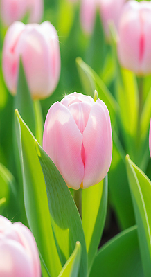 식물 계절 꽃 컬러 태양 CG 생태계 파일형식 튤립 봄 정원 분홍색 풍경 자연 햇빛 잎 만개 뷰티풀 생동감 화초 편집이미지 편집실사 JPG