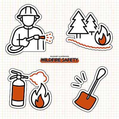 나무 아이콘 불꽃 안전 환경 구출 소방관 소방 화재 안전교육 소화기 산불 화재진압 2D아이콘 AI파일 식물 교육 불 도움 안전장비 구조원 사건 진압 파일형식 벡터