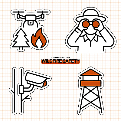 포토 아이콘 기술 경고 안전 카메라 환경 탑 보호 소방 자연재해 예방 감시 산불 드론 2D아이콘 AI파일 건축물 컨셉 전자제품 재해 화재 파일형식 벡터