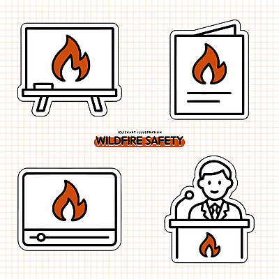 아이콘 교육 안전 환경 정보 소방 자연재해 예방 화재 산불 2D아이콘 AI파일 사건 재해 파일형식 벡터