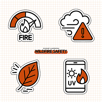 아이콘 기호 잎 불꽃 관리 경고 안전 스마트폰 환경 정보 위험 자연재해 예방 산불 소통 2D아이콘 AI파일 식물 문자 컨셉 불 핸드폰 스마트기기 재해 화재 파일형식 벡터