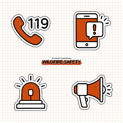 아이콘 경고 안전 핸드폰 확성기 구출 소방 알림 화재 119 소통 긴급전화 사이렌 응급상황 2D아이콘 AI파일 컨셉 전자제품 응급 도움 사건 통화 전화번호 파일형식 벡터