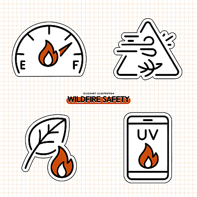 아이콘 바람 날씨 나뭇잎 경고 안전 스마트폰 온도계 소방 예방 화재 감시 산불 2D아이콘 AI파일 자연요소 잎 핸드폰 스마트기기 사건 파일형식 벡터