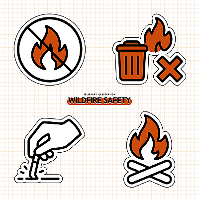 아이콘 불꽃 경고 안전 환경 쓰레기 위험 모닥불 예방 화재 안전수칙 화상 2D아이콘 AI파일 컨셉 불 상처 사건 파일형식 벡터