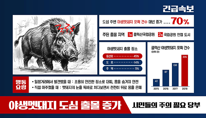 템플릿 컨셉 포유류 도시 국민 파일형식 벡터 멧돼지 도심 상승 경고 시민 안전 환경 모션 요청 지역 생태계 혼잡 이미지템플릿 AI파일