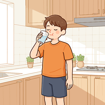 식물 음료 어린이 일러스트 가정 건강 요리 소년 일상 물 여름 주방 식사 가전제품 즐거움 상쾌 조리대 습관 국내일러스트 AI파일 자연요소 계절 남자 감정 사람 라이프 파일형식 벡터