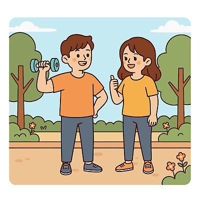 나무 라이프스타일 웰빙 공원 꽃 일러스트 모션 자연 하늘 건강 대화 미소 취미 초록색 친구 조깅 운동 아령 체육 즐거움 격려 습관 국내일러스트 AI파일 식물 공공시설 감정 컬러 관계 표정 말하기 생활 생태계 파일형식 벡터