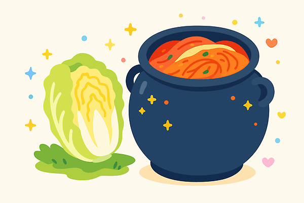 전통 한식 음식 채소 일러스트 재료 김치 따뜻함 건강 요리 식사 신선 양념 맛 냄비 배추 준비 매움 국물 김장 김치찌개 국내일러스트 AI파일 컨셉 솥 찌개 파일형식 벡터