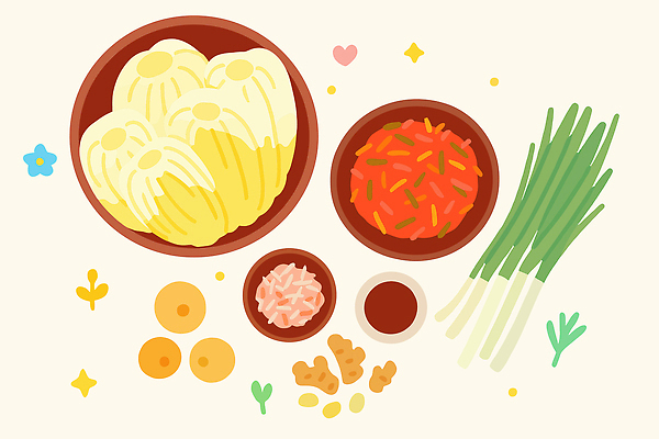 그릇 음식 컬러 채소 일러스트 재료 자연 식탁 반찬 김치 건강 요리 주방 식사 신선 양념 맛 준비 레시피 김장 국내일러스트 AI파일 식기 한식 컨셉 탁자 생태계 파일형식 벡터