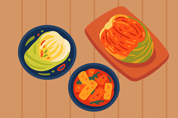 한식 채소 일러스트 고추 식탁 반찬 김치 요리 전통음식 맛 프레젠테이션 배추 잔치 고구마 레시피 김장 건강식 집밥 간편조리식품 국내일러스트 AI파일 전통 음식 컨셉 탁자 뿌리채소 파일형식 벡터