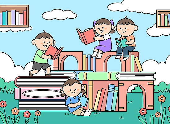 교육 행복 어린이 컬러 일러스트 모션 자연 놀이 책 친구 학습 독서 햇빛 정원 놀이터 즐거움 그림 작품 상상력 독서모임 국내일러스트 AI파일 감정 관계 미술 사람 태양 생태계 파일형식 벡터