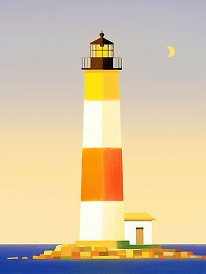 JPG 건축물 예술 바다 컬러 섬 백그라운드 야경 일러스트 자연 하늘 조명 등대 풍경 평화 고요 일몰 시원함 오브젝트 수평선 국내일러스트 AI일러스트 AI콘텐츠 건축 컨셉 노을 야간 생태계 파일형식 풍경_경치