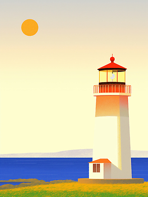 JPG 예술 바다 컬러 여행 일러스트 자연 하늘 아침 조명 등대 풍경 해변 평화 일몰 저녁 감성 조화 수평선 국내일러스트 AI일러스트 AI콘텐츠 주간 컨셉 노을 야간 생태계 파일형식