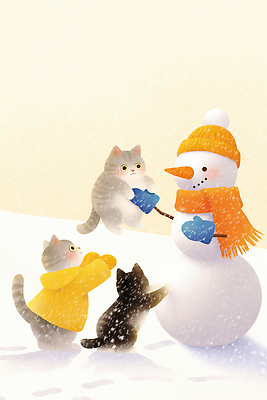 JPG 동물 행복 크리스마스 겨울 일러스트 가족 자연 눈사람 놀이 장식 반려동물 귀여움 설원 고양이 썰매 국내일러스트 AI일러스트 AI콘텐츠 계절 기념일 감정 컨셉 포유류 관계 눈_날씨 생태계 파일형식