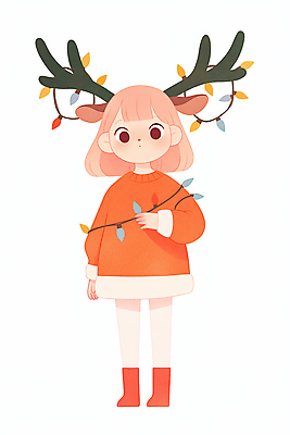 JPG 나무 캐릭터 디자인 행복 겨울 일러스트 자연 동화 나뭇잎 뿔 따뜻함 풍경 소녀 장식 귀여움 스웨터 오브젝트 그림 감성 색감 국내일러스트 AI일러스트 AI콘텐츠 식물 계절 여자 감정 어린이 컨셉 상의 잎 생태계 파일형식