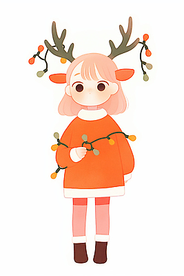 JPG 캐릭터 디자인 행복 어린이 크리스마스 겨울 일러스트 놀이 조명 뿔 소녀 장식 친구 크리스마스트리 산타클로스 귀여움 축제 주황색 스웨터 국내일러스트 AI일러스트 AI콘텐츠 계절 여자 기념일 감정 컬러 컨셉 상의 관계 사람 파일형식