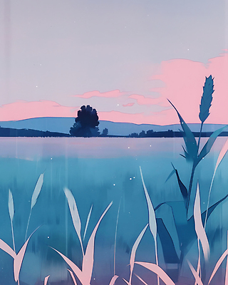 JPG 식물 일러스트 자연 하늘 풍경 초원 일상 여름 파란색 평화 고요 일몰 숲 즐거움 뷰티풀 목가 국내일러스트 AI일러스트 AI콘텐츠 계절 감정 컬러 컨셉 라이프 노을 생태계 파일형식