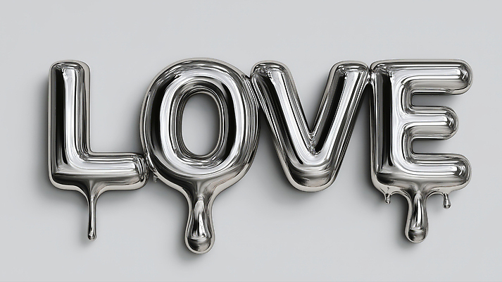 JPG 편집이미지 문자 디자인 감정 예술 사랑 장식 반짝임 금속 표현 질감 조화 창의성 편집3D AI컴퓨터그래픽 AI콘텐츠 모션 재질 3D 파일형식