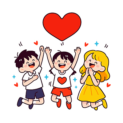 행복 어린이 컬러 일러스트 모션 사랑 웃음 여름 친구 기쁨 하트 표현 춤 놀이터 즐거움 소통 순간 국내일러스트 AI파일 모양 계절 감정 컨셉 관계 놀이 문화예술 표정 사람 파일형식 벡터
