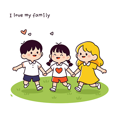 공원 행복 어린이 일러스트 가족 모션 자연 놀이 하늘 사랑 웃음 야외 초록색 친구 소풍 걷기 손잡기 놀이기구 즐거움 국내일러스트 AI파일 공공시설 감정 컬러 관계 표정 사람 야외활동 생태계 파일형식 벡터