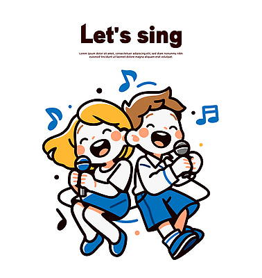 행복 어린이 음악 일러스트 노래 모션 놀이 웃음 친구 공연 시간 마이크 즐거움 장면 노래방 리듬 국내일러스트 AI파일 감정 음향기기 관계 문화예술 표정 사람 이벤트 파일형식 벡터