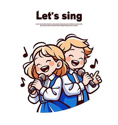 어린이 음악 일러스트 노래 모션 협력 웃음 친구 공연 만남 표현 연습 마이크 즐거움 합창 소통 국내일러스트 AI파일 감정 음향기기 컨셉 관계 문화예술 표정 사람 이벤트 파일형식 벡터