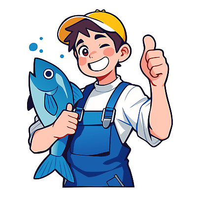 행복 바다 일러스트 손가락 모션 청소년 낚시 작업복 어류 웃음 소년 기쁨 엄지손가락 수상스포츠 신선 어부 해산물 농어 국내일러스트 AI파일 직업 손 옷 남자 감정 어린이 스포츠 레저 표정 사람 수중동물 파일형식 벡터