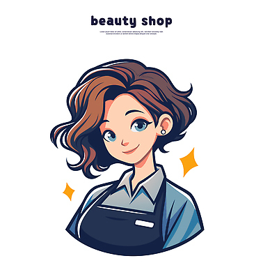 캐릭터 여자 감정 유니폼 일러스트 친절 미소 일상 화장 머리카락 매력적 작업 분위기 미용실 고객 서비스 뷰티풀 전문 스타일 국내일러스트 AI파일 옷 컨셉 표정 사람 라이프 뷰티 머리 뷰티샵 파일형식 벡터