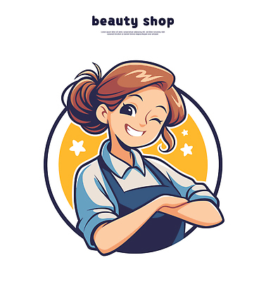 여자 일러스트 친절 미소 뷰티 머리카락 활발 작업 분위기 미용실 고객 직원 서비스 상담 시술 스타일 국내일러스트 AI파일 컨셉 표정 사람 머리 뷰티샵 파일형식 벡터