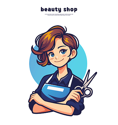 헤어스타일 일러스트 웃음 일상 뷰티 머리 유행 작업 전문직 미용실 미용사 이발 고객 서비스 헤어관리 소매 관심 뷰티풀 스타일링 국내일러스트 AI파일 직업 표정 라이프 신체부위 뷰티샵 파일형식 벡터