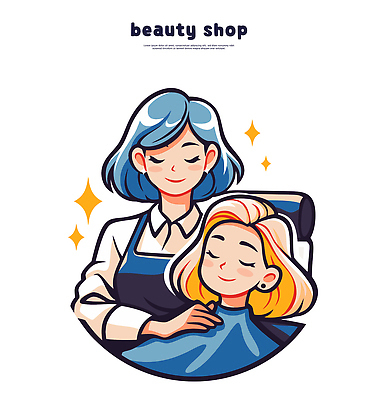 헤어스타일 일러스트 휴식 머리카락 스파 미용용품 미용실 미용사 고객 서비스 콜라주 머리손질 뷰티풀 스타일링 국내일러스트 AI파일 직업 컨셉 뷰티 머리 뷰티샵 오브젝트 파일형식 벡터